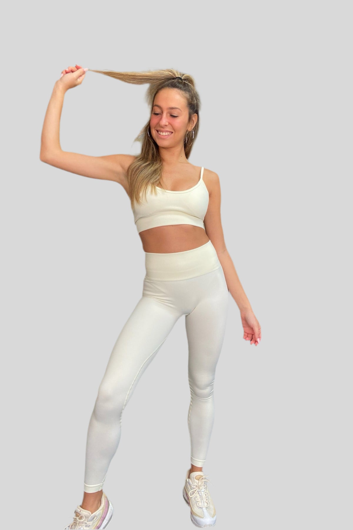 דגם פסטל - טייץ ארוך וטופ תואם-MAR SPORTWEAR