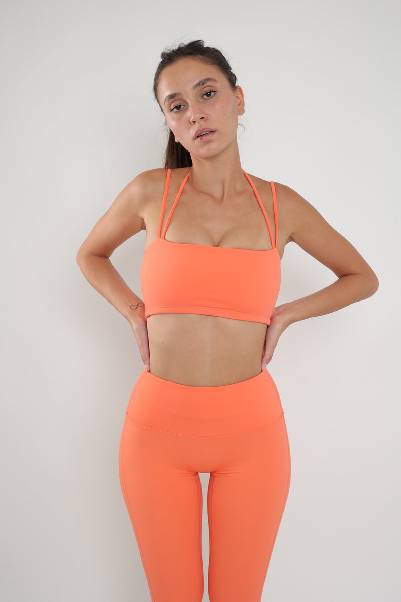 דגם סלין - סט טייץ ארוך וטופ כתפיות-MAR SPORTWEAR