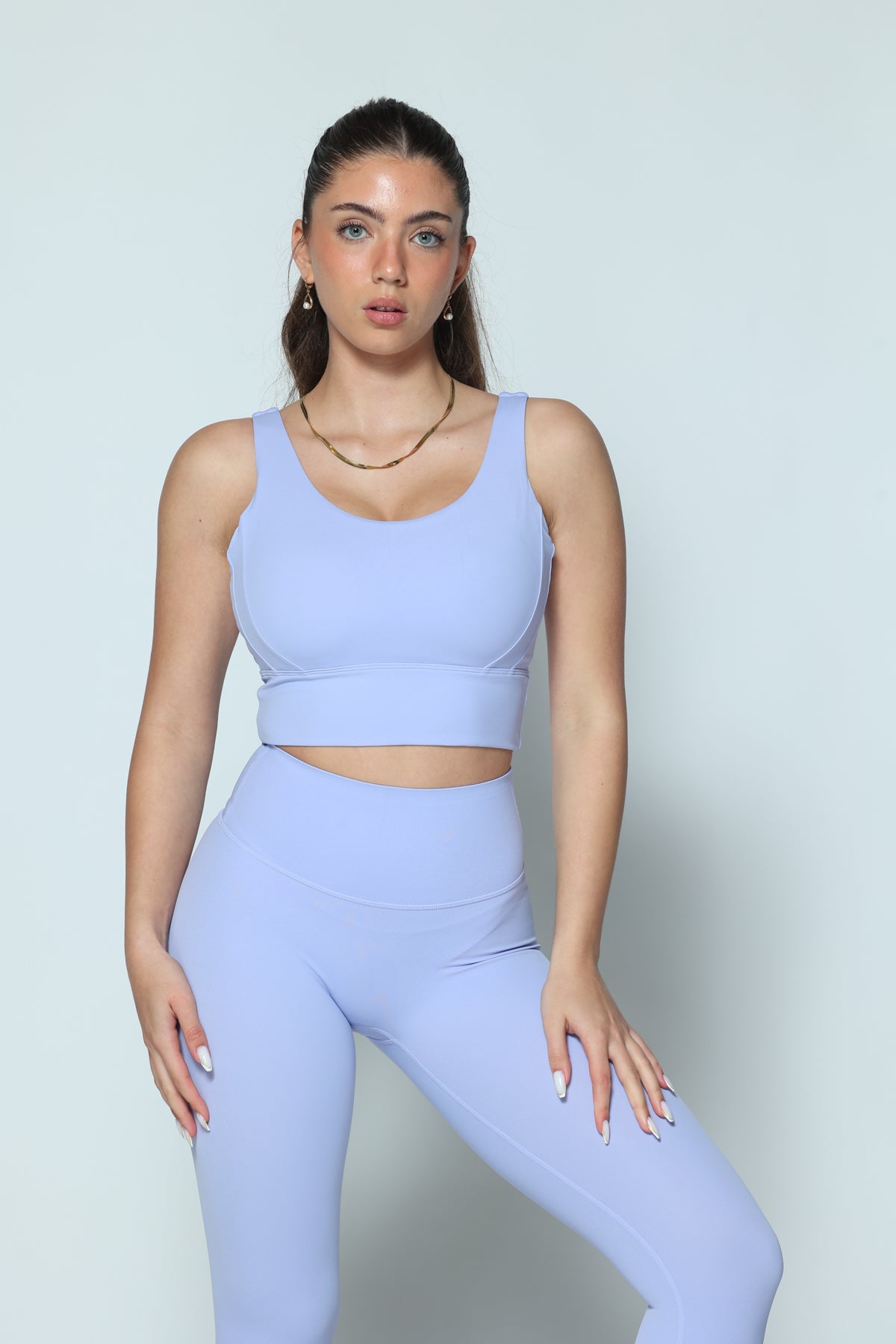 סט דגם אדל - טייץ ארוך וקרופ טופ